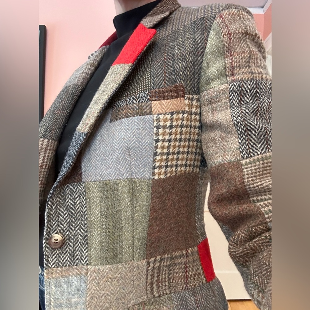 The Andover Shop women’s bespoke patch tweed sport coat SZ 4 IMPOSSIBLY RARE - Picture 7 of 9
